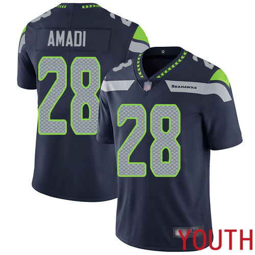 Seattle Seahawks Limited Navy Blue Youth Ugo Amadi Home Jersey NFL Football #28 Vapor Untouchable->women nfl jersey->Women Jersey